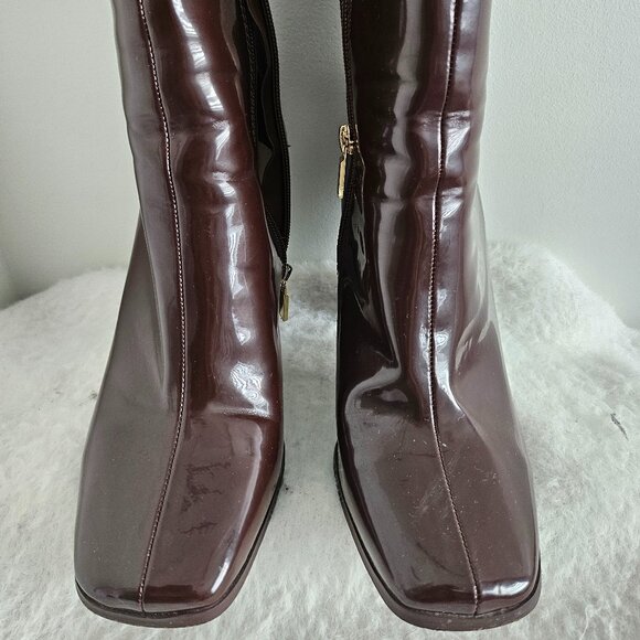 Bottines Aldo cuir vernis et bout carré - Picture 2 of 5